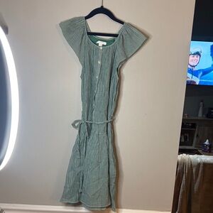 Adorable Green and white seersucker Dress